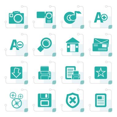 Stilize Internet ve Web sitesi simgeleri