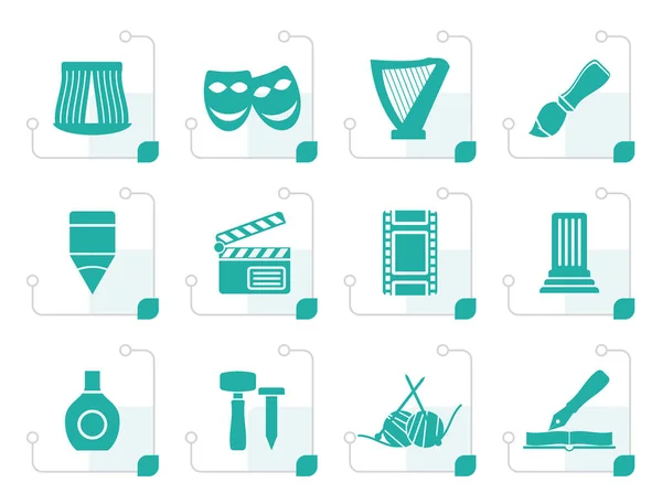 Stylized Different kind of art icons — Stock Vector