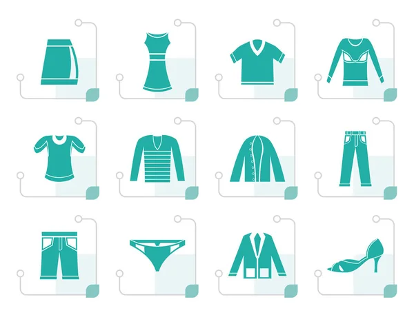 Stylized Clothing Icons — Stock Vector