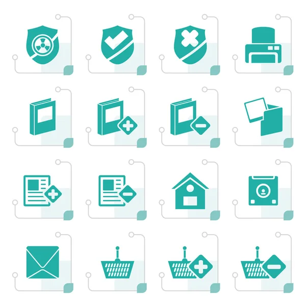 Stylized Internet and Website buttons and icons — Stock Vector