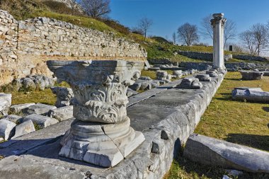 Arkeolojik alan antik Philippi, Doğu Makedonya ve Trakya panoramik manzaralı