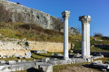 Arkeolojik alan antik Philippi, Doğu Makedonya ve Trakya panoramik manzaralı