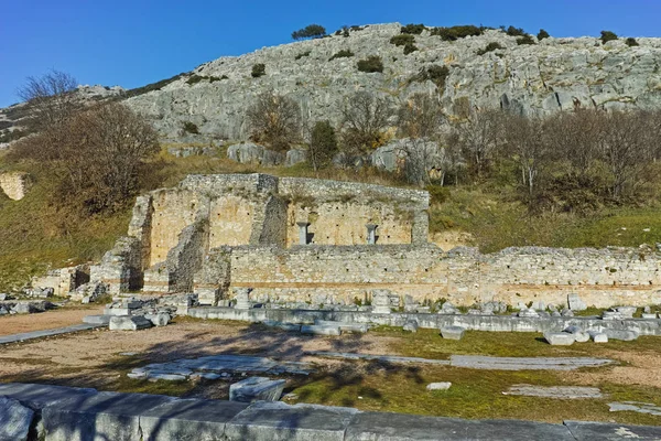 Vue panoramique de la zone archéologique des anciennes Philippines, de la Macédoine orientale et de la Thrace — Photo