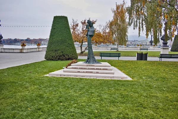 Monumento de la emperatriz Isabel de Austria, Ginebra — Foto de Stock