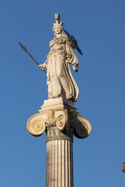 Athena heykeli önünde Academy of Athens, Attika