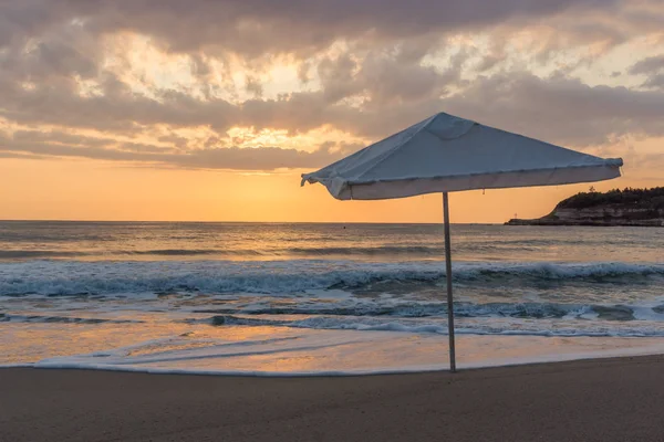 Amazing Sunrise Panorama from Beach of town of Tsarevo, Burgas Region — Stock Photo, Image