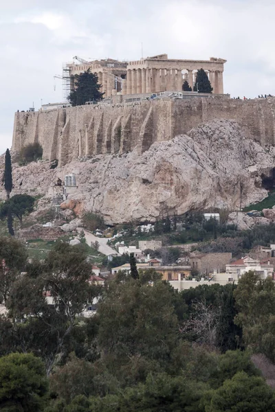 Increíble vista de la Acrópolis de Atenas, Grecia — Foto de Stock