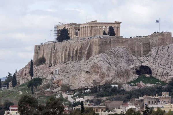 Удивительный вид на Акрополис в Афинах, Греция — стоковое фото