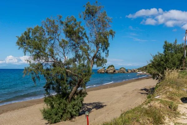 Panoramik Porto Kaminia Beach, Zakynthos Adası — Stok fotoğraf