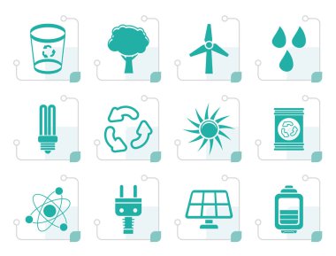 Stilize ekoloji, enerji ve doğa simgeleri