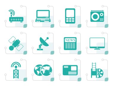 Stilize iş, teknoloji iletişim simgeleri