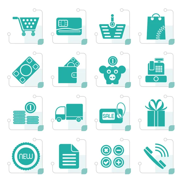 Iconos estilizados de la tienda online — Vector de stock