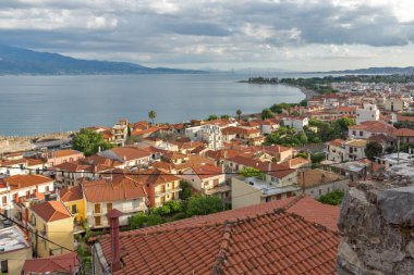 Nafpaktos şehir muhteşem panoramik manzaralı