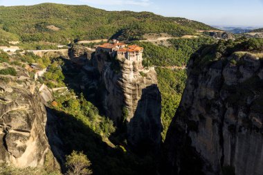 Meteora, Thessaly kutsal Varlaam Manastırı dış görünümü,