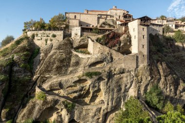 Kutsal Manastırı, büyük Meteoron Meteora, Thessaly içinde şaşırtıcı görünümü