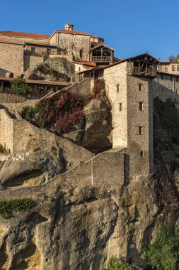 Kutsal Manastırı, büyük Meteoron Meteora, Thessaly içinde şaşırtıcı görünümü