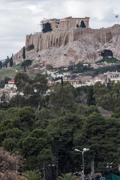 Increíble vista de la Acrópolis de Atenas, Ática — Foto de Stock