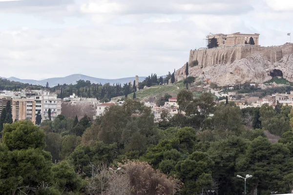 Vista surpreendente da Acrópole de Atenas, Attica — Fotografia de Stock