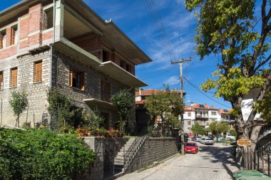 Metsovo, Epirus, Yunanistan - 19 Ekim 2013: Panoramik manzaralı köy Metsovo, Yunanistan