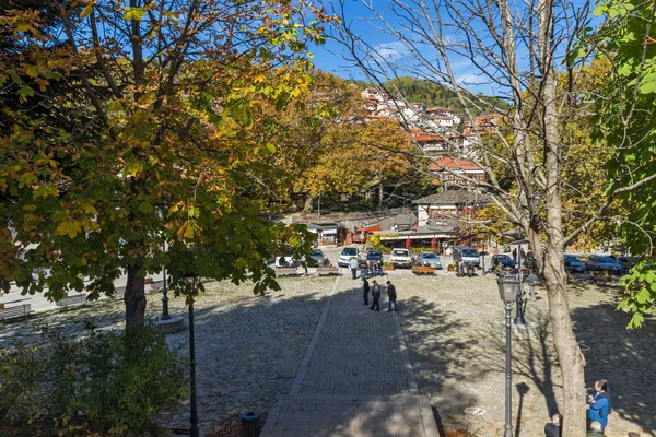 METSOVO, EPIRUS, GREECE - OCTOBER 19 2013: Panoramic view of village of Metsovo, Greece — Stock Photo, Image