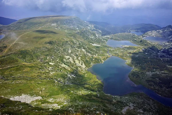 Amazing Panorama of The Twin, The Trefoil, The Fish and the upper Lakes, — Stock Photo, Image