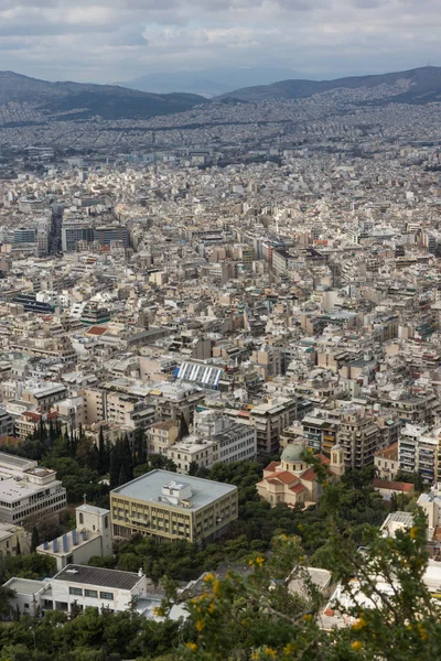 Erstaunliches panorama der stadt athens vom lycabettus-hügel, attika — Stockfoto