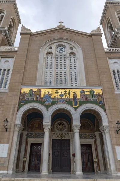 Fantastisk utsikt över Metropolitan Cathedral i Aten, Attica — Stockfoto