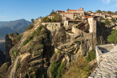 Kutsal Manastırı, büyük Meteoron Meteora içinde şaşırtıcı Panoraması