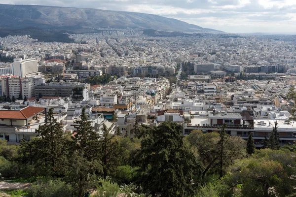 Atemberaubender blick auf die stadt athens vom lycabettus-hügel, attika — Stockfoto