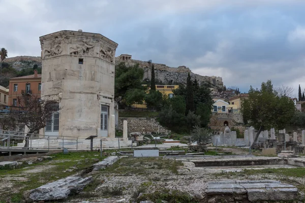 Вид на закат римской Агоры в Афинах — стоковое фото