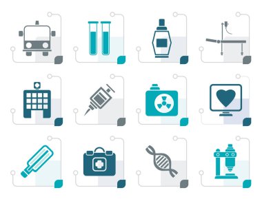 Stilize tıp ve sağlık simgeler