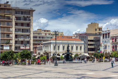 Patras, Yunanistan 28 Mayıs 2015: King George panoramik ben Patras, Peloponnese kare