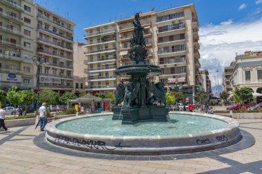 Patras, Yunanistan 28 Mayıs 2015: King George panoramik ben Patras içinde kare