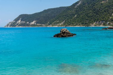 Mavi suları, Lefkada Agios Ioannis Beach panoramik