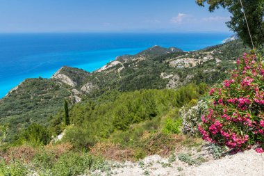 Muhteşem manzara mavi suları, Lefkada, Ionian Islands
