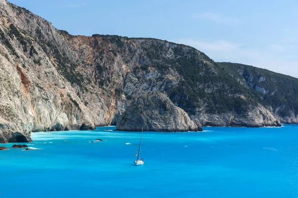 Muhteşem manzara mavi suların Porto Katsiki Beach, Lefkada