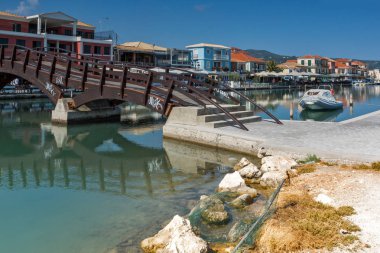 Lefkada Town, Yunanistan 17 Temmuz 2014: Lefkada town adlı mesire