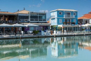 Lefkada Town, Yunanistan 17 Temmuz 2014: Lefkada town adlı mesire