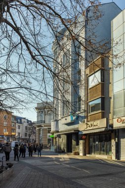 Plovdiv, Bulgaristan - 2 Ocak 2017: Street bölgesinde Kapana, şehir Plovdiv
