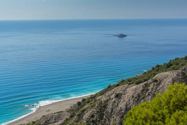 Mare di Blue Waters di Gialos Beach, Lefkada, Isole Ionie — Foto Stock