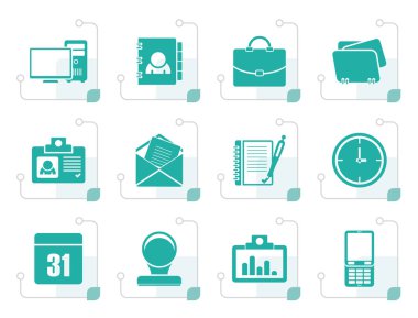 Stilize Web uygulamaları, iş ve ofis simgeleri, evrensel simgeleri