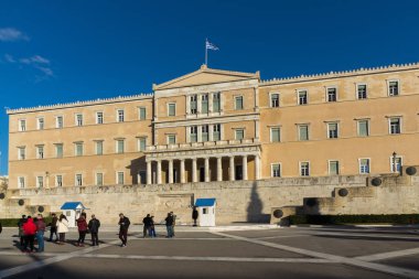 Atina, Yunanistan - 19 Ocak 2017: Atina, Attica Yunan Parlamentosu'nda