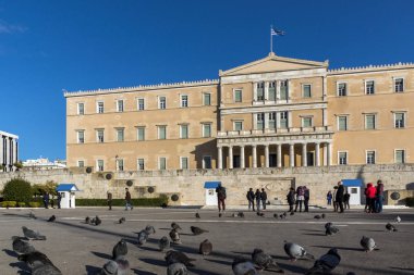 Atina, Yunanistan - 19 Ocak 2017: Atina'da Yunan Parlamentosu