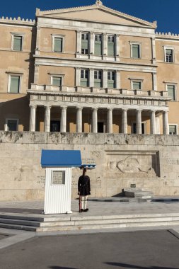 Atina, Yunanistan - 19 Ocak 2017: Atina'da Yunan Parlamentosu