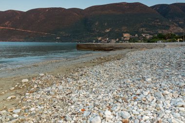 Vasiliki Köyü, Lefkada, İyonya Adaları plajda Sunrise şaşırtıcı