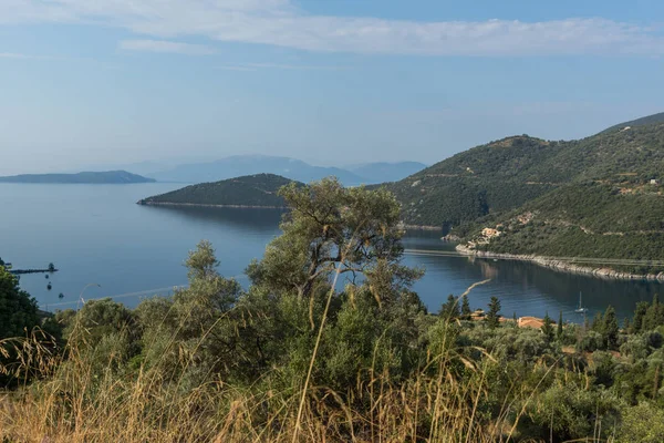 Amazing panorama of Mikros Gialos beach, Lefkada, Ionian Islands — Stock Photo, Image