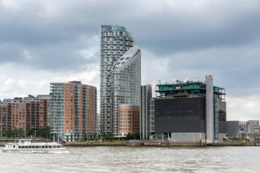 Londra, İngiltere - 17 Haziran 2016: Canary Wharf görünümünden Greenwich, Londra, İngiltere