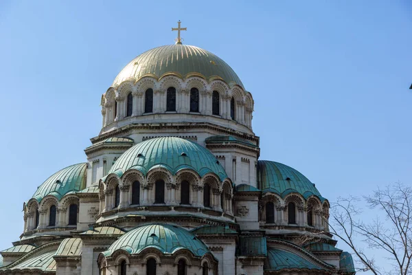 Sofia, Bulgaristan - 1 Nisan 2017: Sofya Katedrali Saint Alexander Nevski altın kubbe