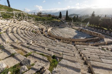 Ruins of the Theatre of Dionysus in Acropolis of Athens, Greece clipart