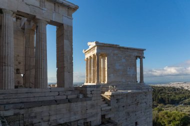 Monumental gateway Propylaea in the Acropolis of Athens, Greece clipart